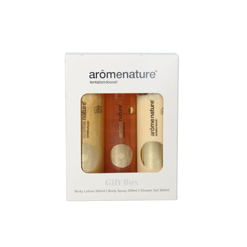 Arome Nature Gift Box Gold: Body Lotion 300ml, Body Spray 200ml, Shower Gel 300ml